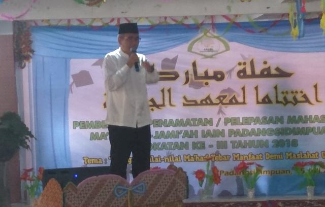 Dengan Program Ma’had Jamiah, IAIN Padangsidimpuan membentuk Kepribadian Cerdas Berintegritas yang Bermanfa’at Bagi Umat