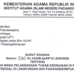 Terkait Covid-19, IAIN Padangsidimpuan Memperpanjang Masa Work From Home (WFH) Dan Mengatur Jam Kerja Pegawainya
