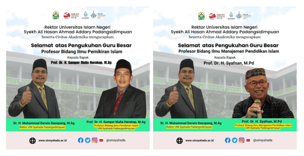 Bertambah Dua Profesor UIN Syahada Padangsidimpuan Dapat Berkah