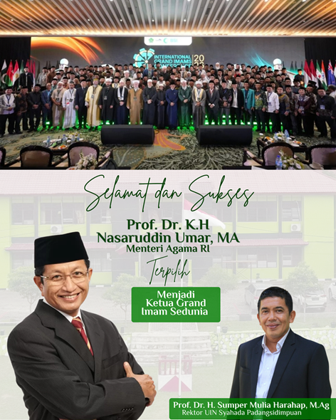 Rektor UIN Syahada Padangsidimpuan Prof. Dr. Sumper Mulia Harahap sambut Kepemimpinan Menteri Agama sebagai Presiden Pertama AIMI